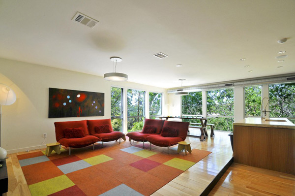 moderná dekorácia v obývacej izbe