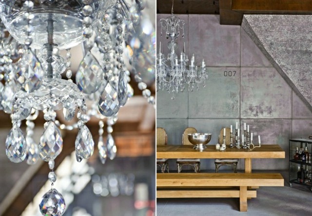 Lavicový stolný krištáľový luster nástenná jednotka