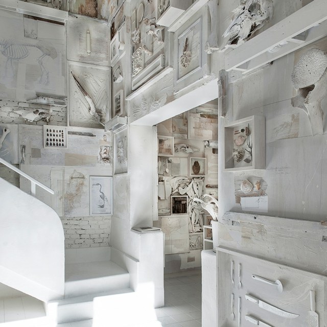 Farebné schodisko na kostrové obrázky v rámčeku vaječnej škrupiny