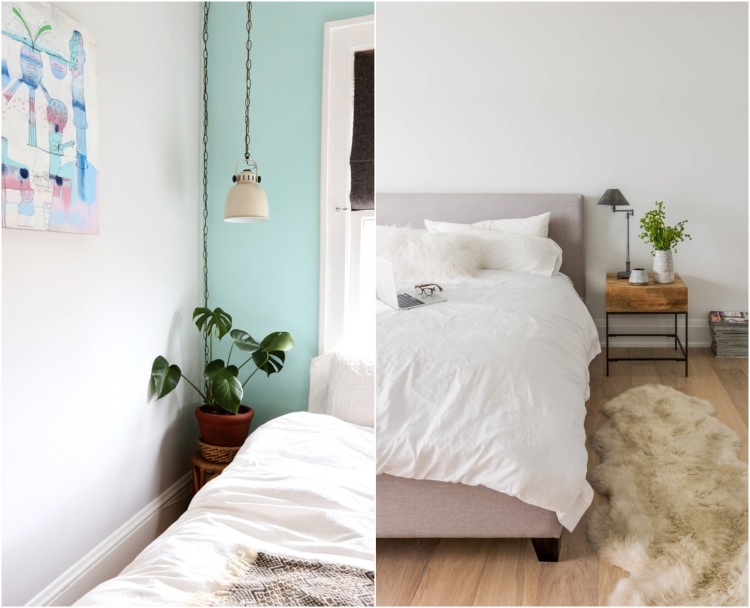 retro-priemyselné-žiarovky-spálňa-bielo natreté-steny