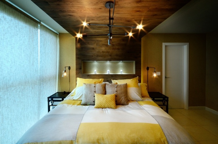 Retro priemyselné žiarovky strop do spálne