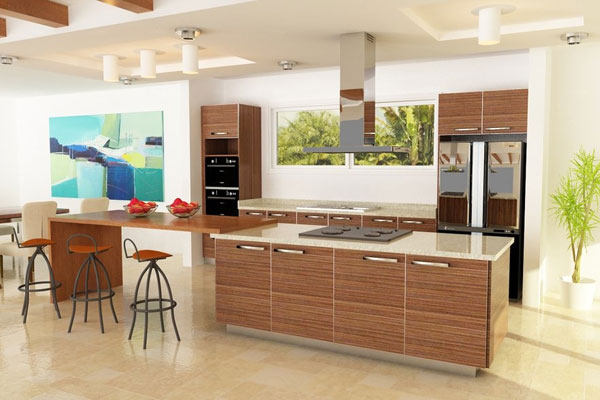 retro akcenty drevená kuchyňa