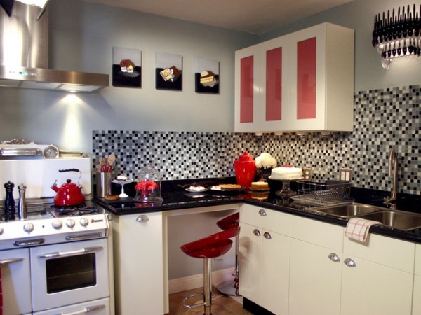 vintage rohová kuchyňa retro dizajn