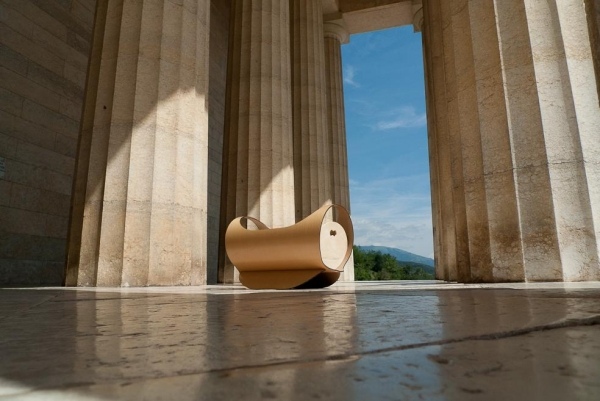 inovatívne riešenie dizajn detskej kolísky lulla vyrobený z recyklovaných materiálov