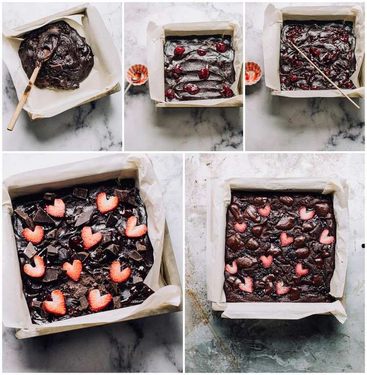 Plátky jahodového koláča krok za krokom