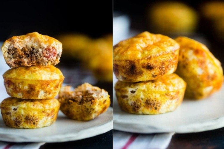 chutné a zdravé muffiny na raňajky s vajíčkom a hovädzím mäsom