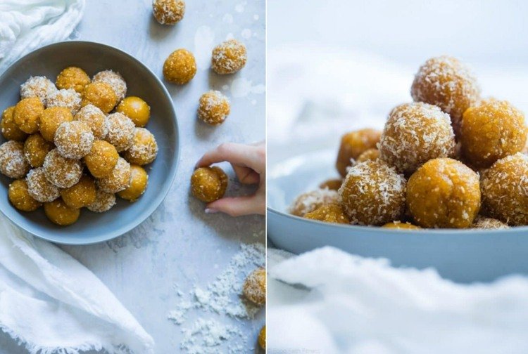 Nepečené guľôčkové občerstvenie s kešu a marhuľou