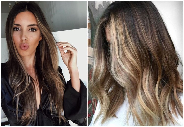 Melíry okolo tváre na tmavohnedých vlasoch zdôrazňujú kontúry tváre