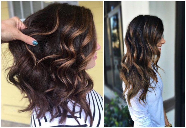 Karamelové odlesky na tmavohnedých stužkách