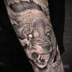 Fénykép a vérfarkas tetoválásról 2021/01/01 №235 - vérfarkas tetoválás -