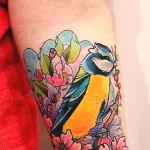 صورة وشم مع طائر طائر 13082021 - №0227 - وشم حلمة -