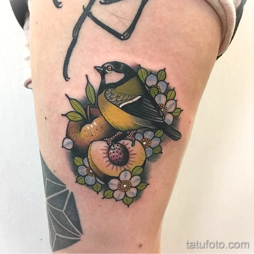 صورة وشم مع طائر طائر 13082021 - №0035 - وشم حلمة -