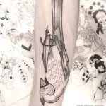 صورة وشم مع طائر حلمة 13082021 - №0203 - وشم حلمة -