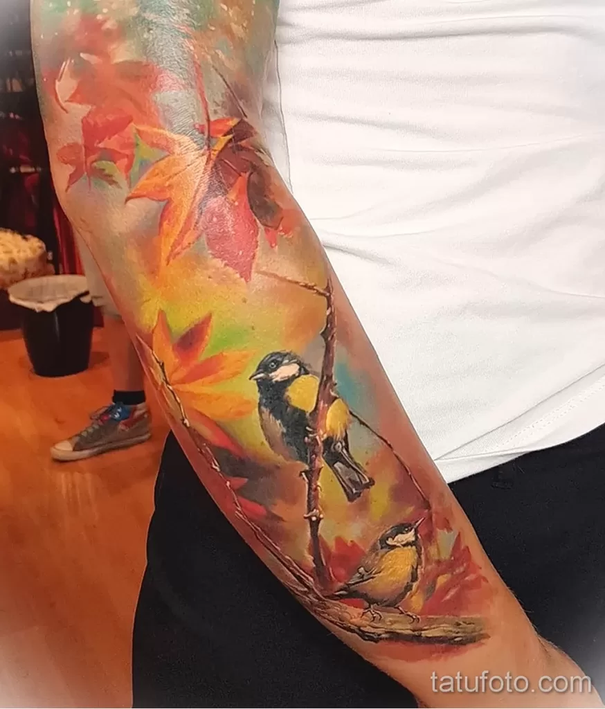 صورة وشم مع طائر طائر 13082021 - №0039 - وشم حلمة -