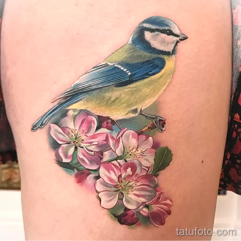 صورة وشم مع طائر طائر 13082021 - №0001 - وشم حلمة -