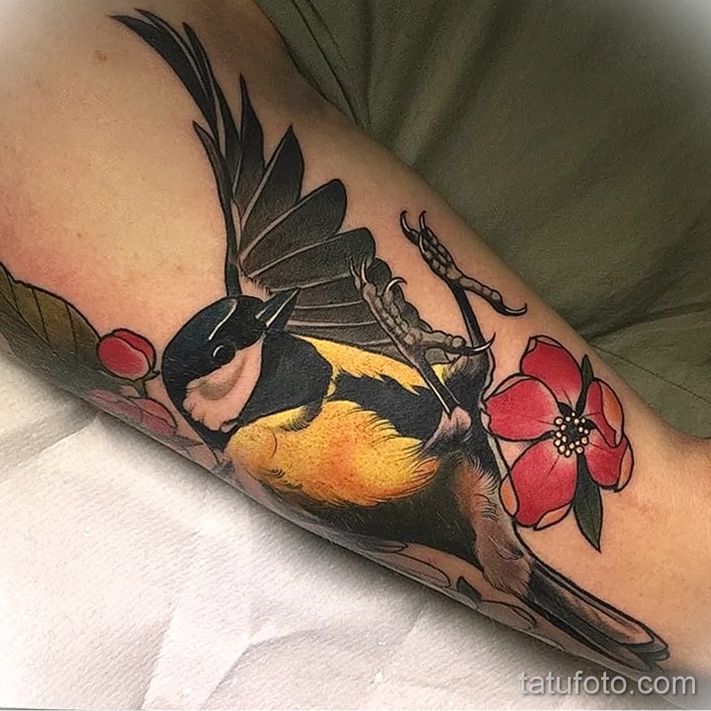 صورة وشم مع طائر طائر 13082021 - №0005 - وشم حلمة -