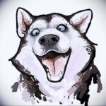 Husky kutyafajtájú tetoválás fotója 2021/08/08 №81181 - husky tetoválás -