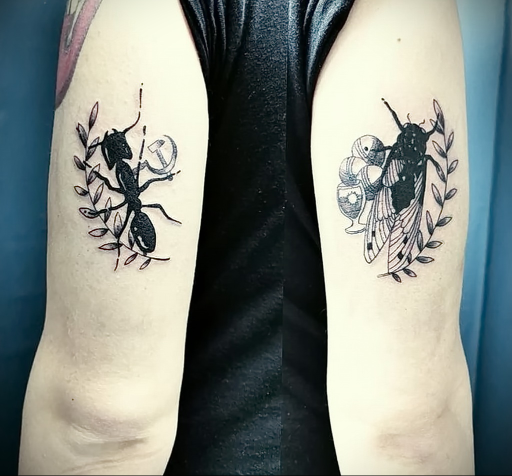 Fotó példa egy tetoválásrajzra hangyával 03/21/2021 №066 - hangya tetoválás -