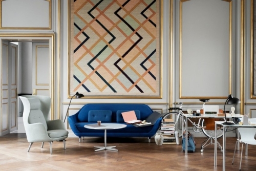 dizajnové kreslo s geometrickým vzorom deco od jaime hayón