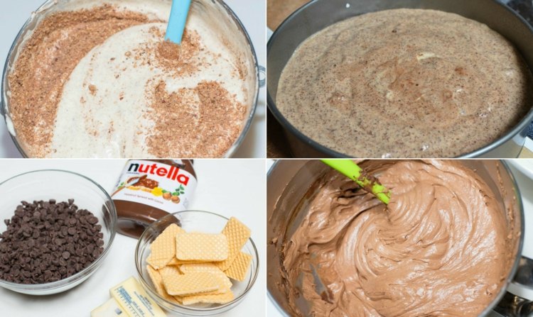 Krémový koláč je okrem iného pripravený s Nutellou rocher torte schrtt-krém-výroba-dezert-pečenie