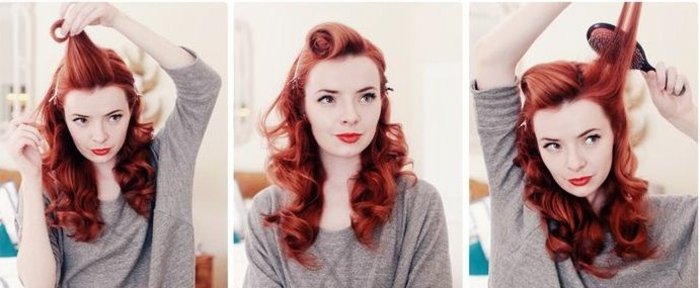 Ofina a kučery - účes rockabilly diy - krok 2 ofina-kučery-rockabilly-kutilstvo-účes-krok-2