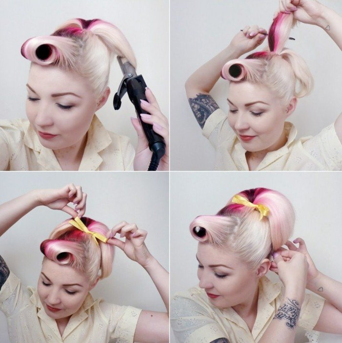 účes rockabilly s chvostom a retro poníkom a kučery konský chvost-rockabilly-retro-poník-vír-kučery-návod