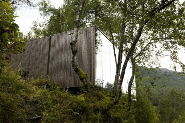 Fasáda z dreva a skla