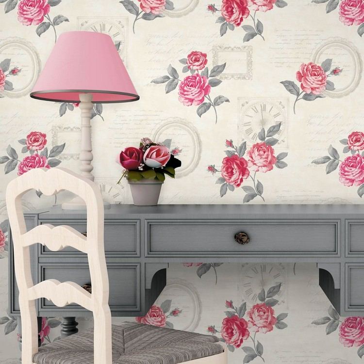 Romantické bývanie -ababby-šik-tapeta-ruže-motív