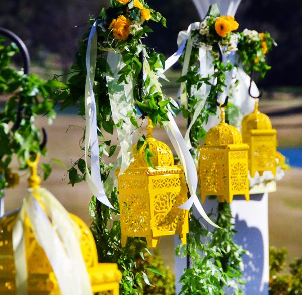 Letné nápady svadobnej výzdoby osvetlenie