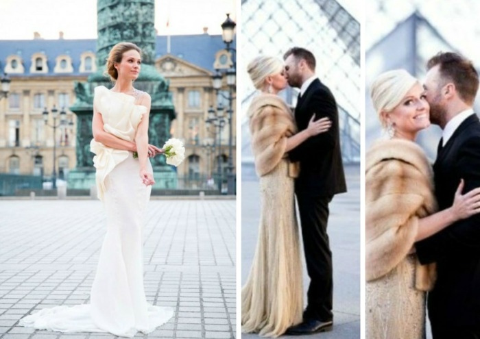 Výlet do Paríža pred Louvre Svadba v Paríži-svadobný pár