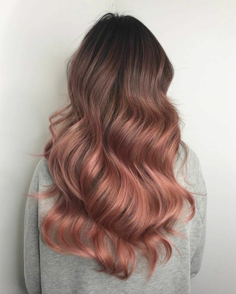 Rose hnedá ombre trendy farby vlasov účesy brunetky nápady