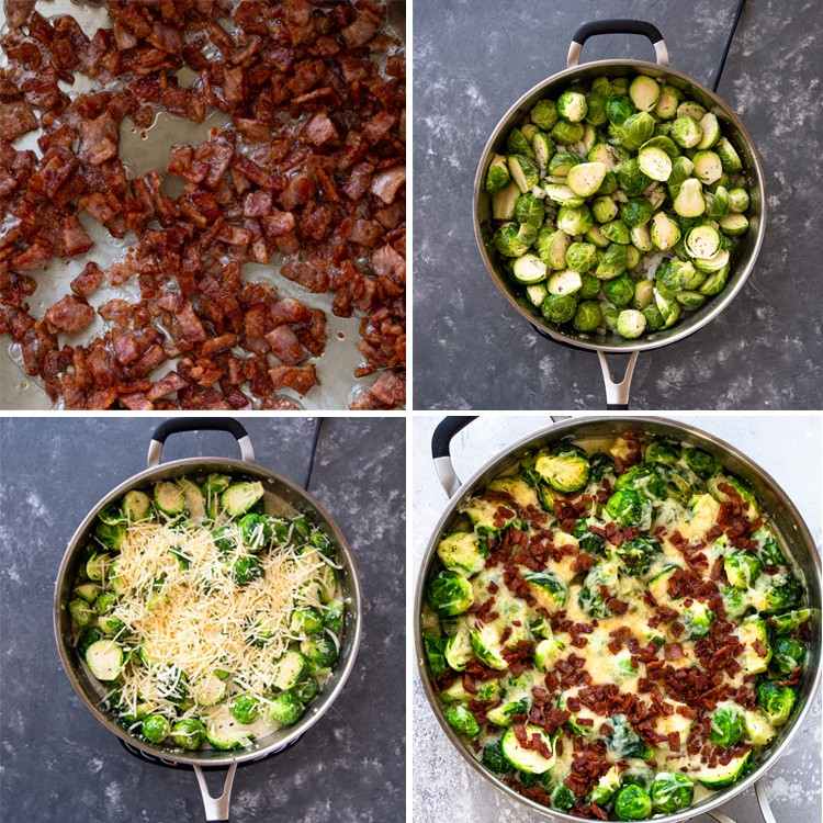 Krémovú ružičkovú kapustu so slaninou pripravte na panvici