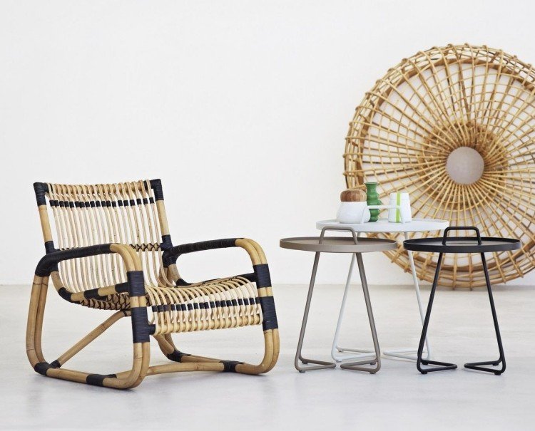 praktický prútený nábytok pre pohodlie a dobrú náladu Okrúhly bočný stôl-kreslo-prútené-čierna-biela-šedá-kov-práškovo lakovaná