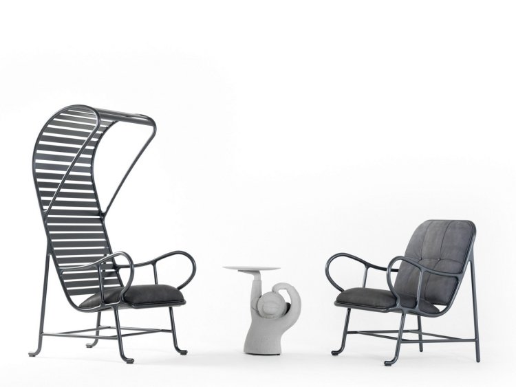 moderný dizajn a netradičné tvary a prevedenie Okrúhly stolík - opica - kreslo - podsedák - čalúnený vankúš