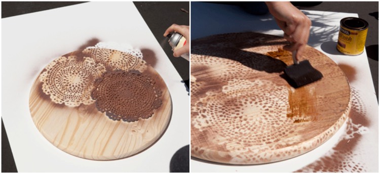 stolná dekorácia-rustikálna-urob si sám-farba-drevená doska