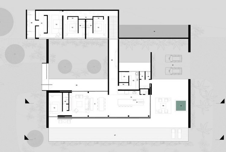 Pôdorys domu na svahu pôdorys