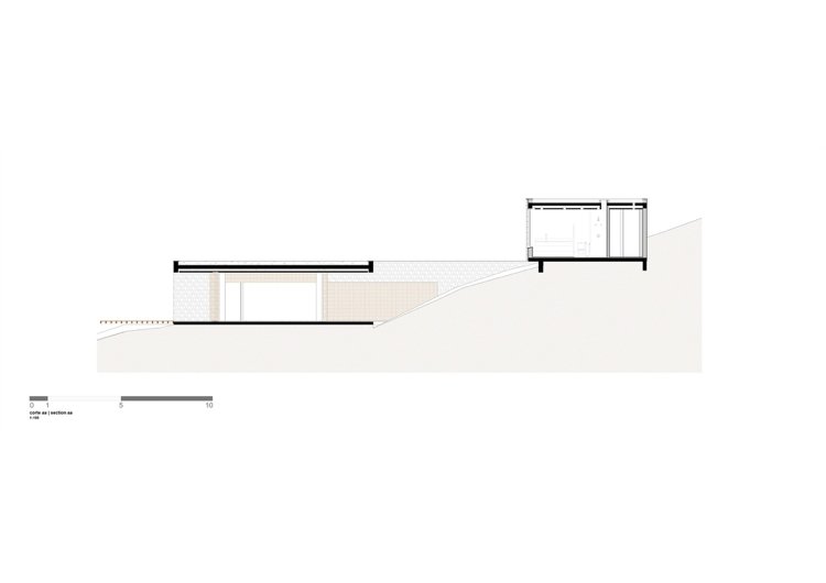 Prierez domu na svahu