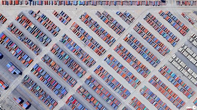 Prístav Los Angele California USA kontajner