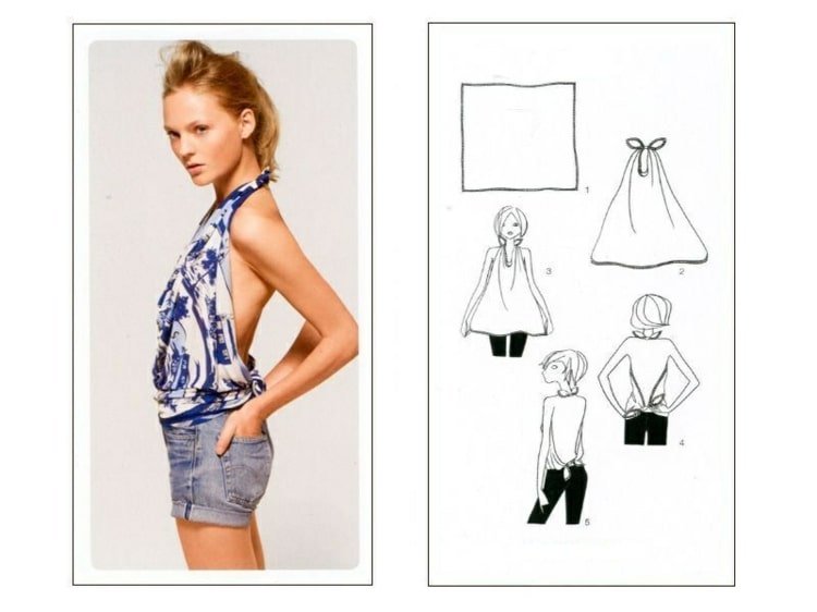 Kravata top zo starej dámskej šatky s návodom