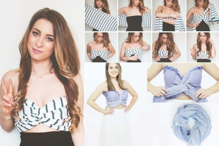 Vyrobte si svoj vlastný crop top so šatkami - návod na viazanie