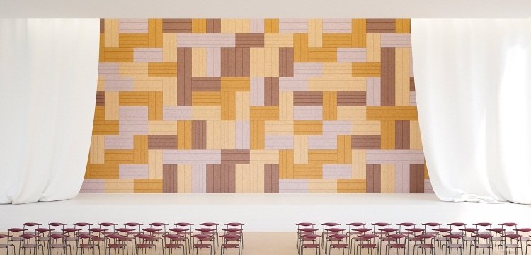 absorbér zvuku-akustická stena-moderný-dizajn-steny-dizajn-dizajn-slnečné farby