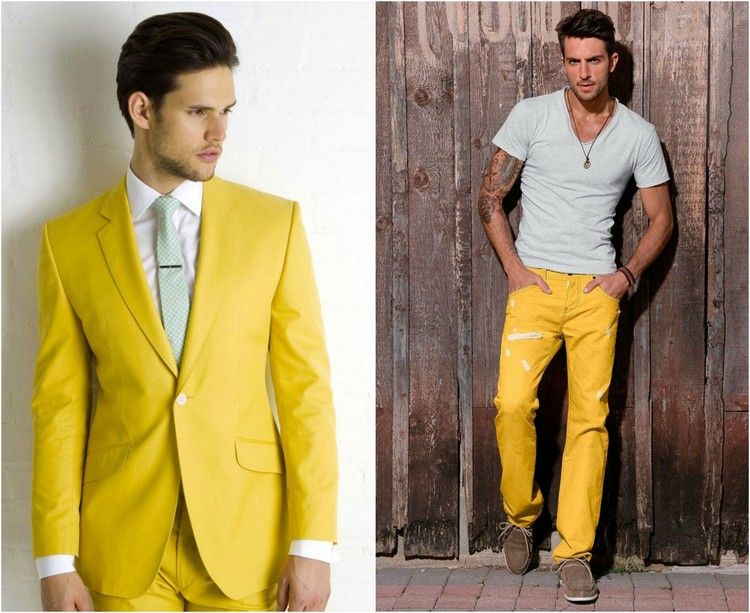 pánske oblečenie-trend-leto-2016-citrón-žlté-oblekové nohavice