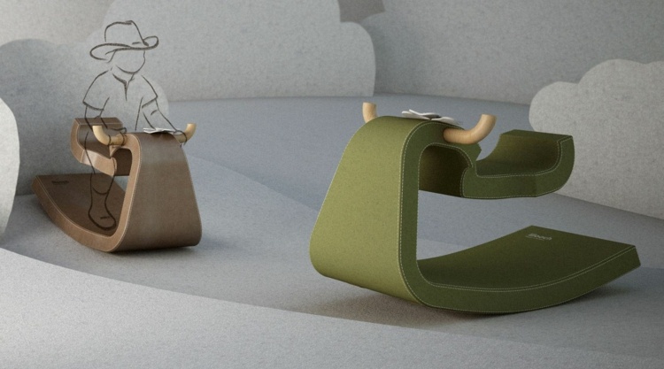 Dizajnérska hojdacia hracia hračka, kožená