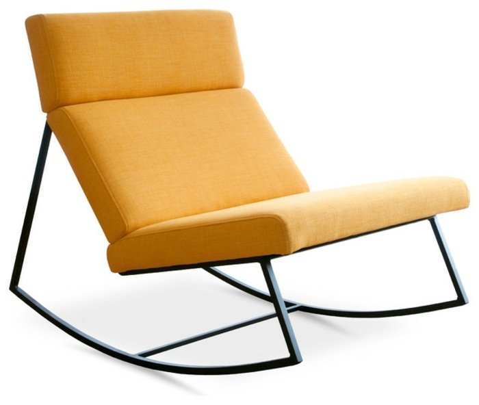 najnovšie hojdacie kreslá s čalúnením pre väčšie potešenie pri čítaní Kovový rám so žltým čalúnením