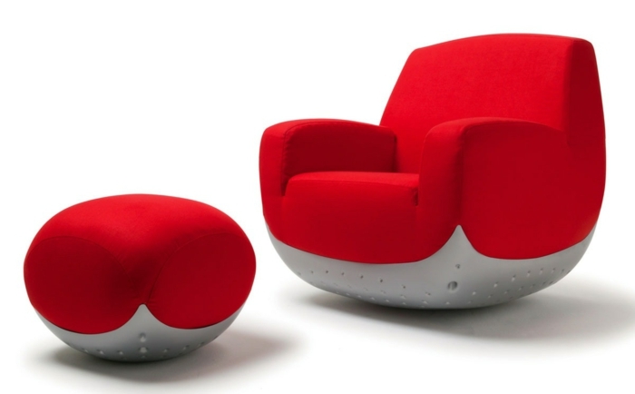 Hojdacie kreslo s moderným dizajnom Hojdacie kreslo s nohami na nohy