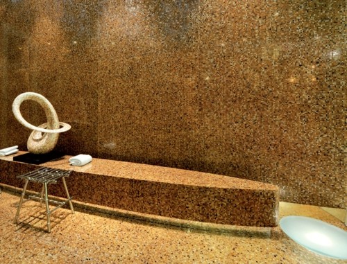 Sauna hnedé mozaikové dlaždice Kúpeľný hotel z hnedej mozaiky