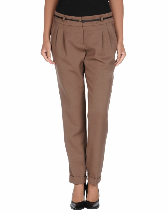 Dámske chinos nohavice od Moschino cez yoox com Dámske nohavice Moscino hnedé