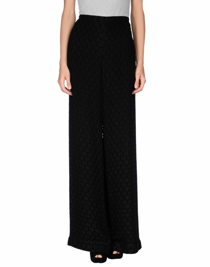 Maxove široké nohavice Rocha s motívmi Maxi-nohavice-s-rebrovanou textúrou-Rochas