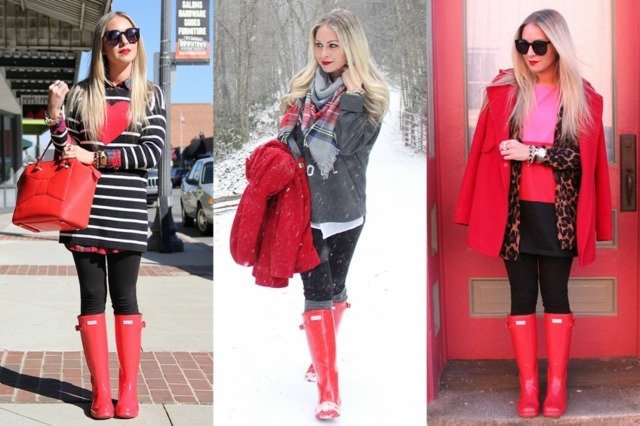 na chladnejšie a chladnejšie jesenné dni Gumáky do každého počasia v červeno-červenej taške