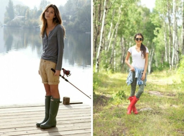 pôvodne určené na športovanie alebo záhradníctvo červeno-zeleno-gumené-čižmy-krátke-nohavice-blúzka